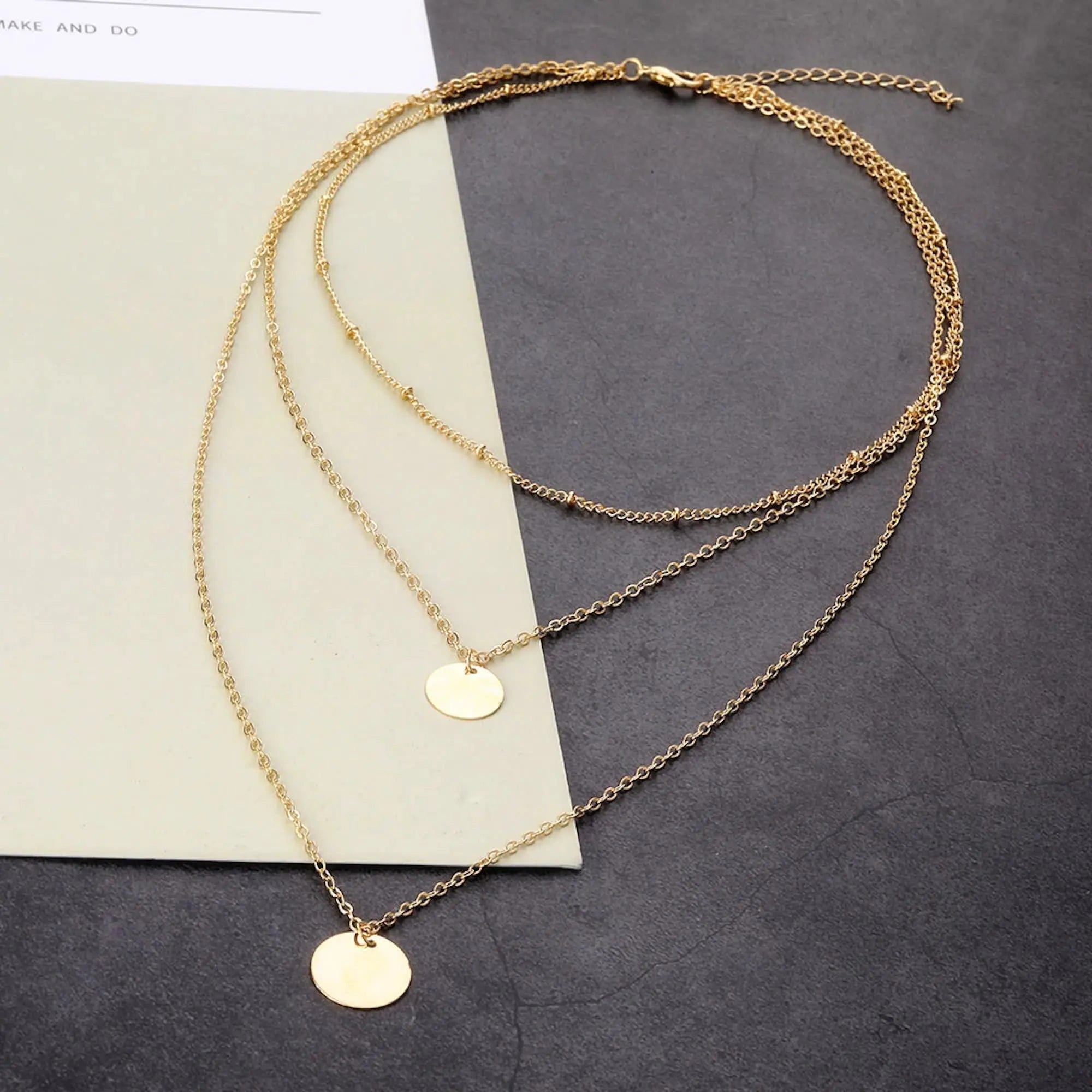 Two layer 2025 gold necklace