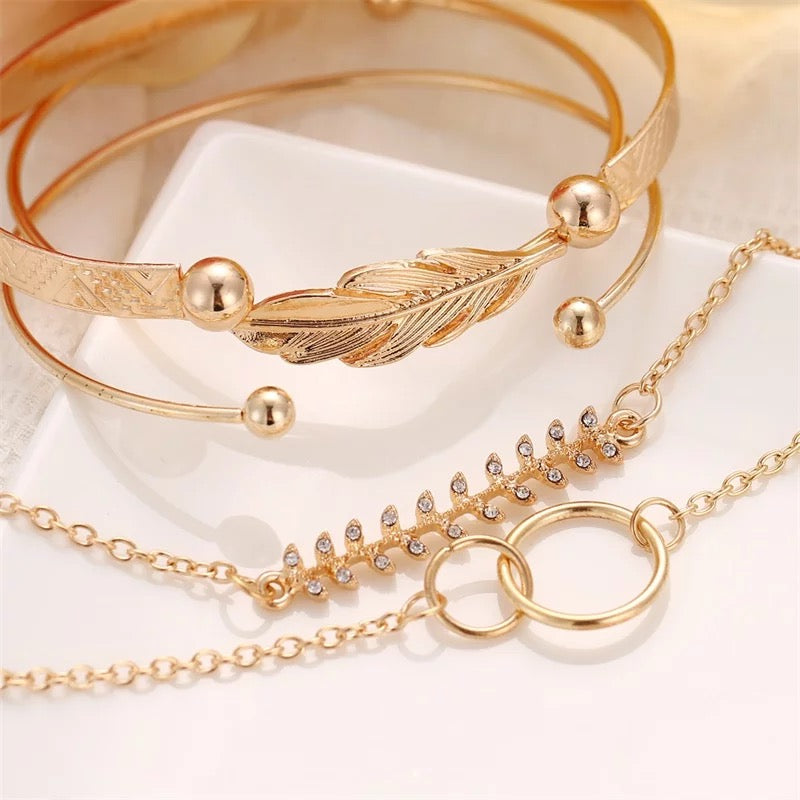 Litha 2 Layer Gold Bracelet Stack